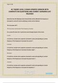 AC THEORY LEVEL 2 EXAM UPDATED VERSION WITH COMPLETE 250 QUESTIONS AND CORRECT ANSWERS JUST RELEASED