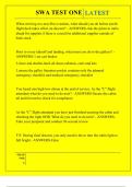 SWA TEST ONE QUESTIONS AND ANSWERS 2025