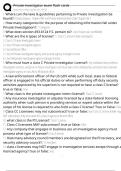 PRIVATE INVESTIGATOR EXAMS QUESTIONS AND CORRECT DETAILED ANSWERS TOP RATED VERSION FOR ALREADY A&plus; GRADED &vert;NEW AND REVISED