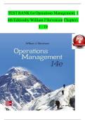 TEST BANK for Operations Management&comma; 14th Editionby William J Stevenson Chapters 1 - 19