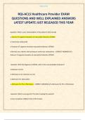 RQI-ACLS Healthcare Provider EXAM QUESTIONS AND WELL EXPLAINED ANSWERS LATEST UPDATE JUST RELEASED THIS YEAR