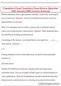 Cumulative Exam Cumulative Exam Review Questions  with Answers &lpar;100&percnt; Correct Answers&rpar; 