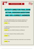 ACTIVITY DIRECTOR FINAL EXAM ACTUAL 2025&sol;2026 QUESTIONS AND 100&percnt; CORRECT ANSWERS