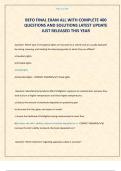BEFO FINAL EXAM ALL WITH COMPLETE 400 QUESTIONS AND SOLUTIONS LATEST UPDATE JUST RELEASED THIS YEAR