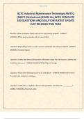 BCTC Industrial Maintenance Technology AMTEC &lpar;NOCTI Mechatronic&rpar; EXAM ALL WITH COMPLETE 200 QUESTIONS AND SOLUTIONS LATEST UPDATE JUST RELEASED THIS YEAR