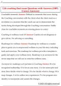 Life coaching final exam Questions with Answers &lpar;100&percnt;  Correct Answers&rpar;