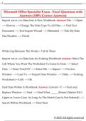 Microsoft Office Specialist Exam - Excel Questions with  Answers &lpar;100&percnt; Correct Answers&rpar; 