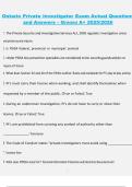 Ontario Private Investigator Exam &ndash; Actual Questions and Answers &lpar;Graded A&plus; 2025&sol;2026&rpar;