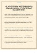ATI MEDSURG EXAM QUESTIONS AND WELL EXPLAINED ANSWERS LATEST UPDATE JUST RELEASED THIS YEAR