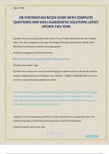 OB POSTPARTUM NCLEX EXAM WITH COMPLETE QUESTIONS AND WELL ELABORATED SOLUTIONS LATEST UPDATE THIS YEAR
