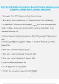 New York Private Investigator Exam &ndash; Practice Questions and Answers &lpar;Rated 100&percnt; Correct 2025&sol;2026&rpar;