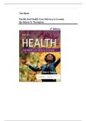 Full Test Bank For Health and Health Care Delivery in Canada &ndash; 4th Edition by Valerie D&period; Thompson &ndash; &lpar;Chapters 1&ndash;10&rpar; Answers With Feedback