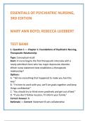 Essentials of Psychiatric Nursing Test Bank &lpar;3rd Edition&rpar; &ndash; Boyd & Luebbert &vert; 40 NCLEX-Style Questions per Chapter &plus; Rationales