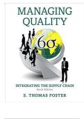 Test Bank for Managing Quality&colon; Integrating the Supply Chain&comma; 6th Edition by S&period; Thomas Foster &ndash; PDF with Questions&comma; Answers&comma; and Detailed Solutions for Quality Management and Supply Chain Students