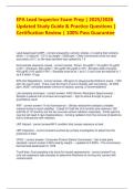 EPA Lead Inspector Exam Prep &vert; 2025&sol;2026 Updated Study Guide & Practice Questions &vert; Certification Review &vert; 100&percnt; Pass Guarantee