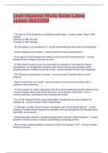 Lead Inspector Study Guide &ndash; Latest Update 2025&sol;2026 &vert; Exam Prep & Practice Questions &vert; 100&percnt; Pass Guarantee