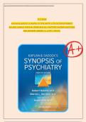 Kaplan & Sadock’s Synopsis of Psychiatry (12th Edition) – Robert Boland, Marica Verdiun & Pedro Ruiz | Complete Test Bank with A+ Verified Questions and Answers