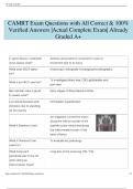 CAMRT Exam Questions with All Correct & 100&percnt; Verified Answers &vert;Actual Complete Exam&vert; Already Graded A&plus;