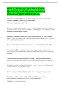 NUR 3196 Drug Card Final Exam Questions with Guaranteed Pass Solutions 2025-2026 Edition&period;