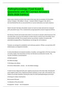 Pathophysiology Final Exam 1 Questions and All Correct Answers 2025-2026 Edition&period;