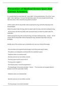 Prevention of Medical Errors Quiz And Correct Answers&period;