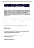 RID web - Certifications and History questions with correct answers-