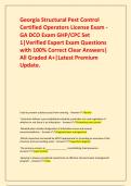 Georgia Structural Pest Control Certified Operators License Exam - GA DCO Exam GHP&sol;CPC Set 1&vert;Verified Expert Exam Questions with 100&percnt; Correct Clear Answers&vert; All Graded A&plus;&vert;Latest Premium Update&period;