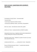 NUR 142 QUIZ 1 QUESTIONS WITH COMPLETE SOLUTIONS&period;