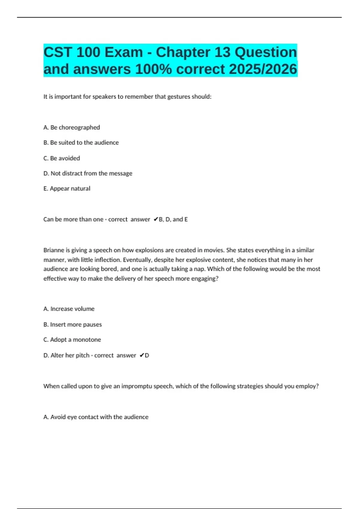 CST 100 Exam - Chapter 13 Question and answers 100% correct 2025/2026 ...