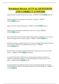 Worksheet Review ACTUAL QUESTIONS  AND CORRECT ANSWERS