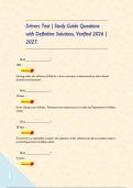 Drivers Test &vert; Study Guide Questions with Definitive Solutions&comma; Verified 2026 &vert; 2027&period;       