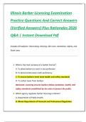 Illinois Barber Licensing Examination  Practice Questions And Correct Answers  &lpar;Verified Answers&rpar; Plus Rationales 2026  Q&A &vert; Instant Download Pdf