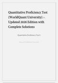 Quantitative Proficiency Test &lpar;WorldQuant University&rpar; &ndash; Updated 2026 Edition with Complete Solutions