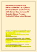 District of Columbia Security Officer Exam Notes CH 21&vert; Brand New Expert Exam Questions with 100&percnt; Correct Clear Answers&vert; All Graded A&plus;&vert;Latest Premium Update&vert;100&percnt; Guaranteed Success&period;