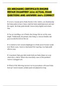 SOS MECHANIC CERTIFICATE ENGINE REPAIR EXAMPREP 2026 ACTUAL EXAM QUESTIONS AND ANSWERS 100&percnt; CORRECT