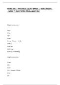 NURS 1061 - PHARMACOLOGY EXAM 1 - CCRI &lpar;WEEK 1 - WEEK 7&rpar; QUESTIONS AND ANSWERS&excl;&excl;