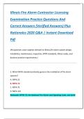 Illinois Fire Alarm Contractor Licensing  Examination Practice Questions And  Correct Answers &lpar;Verified Answers&rpar; Plus  Rationales 2026 Q&A &vert; Instant Download  Pdf