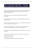 The Community Interpreter - Practice Exam questions with correct answers
