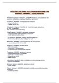 PHYS 261 LAB FINAL PRACTICUM QUESTIONS AND CORRECT ANSWERS LATEST UPDATE&excl;&excl;