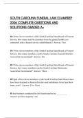 SOUTH CAROLINA FUNERAL LAW EXAMPREP 2026 COMPLETE QUESTIONS AND SOLUTIONS GRADED A&plus;