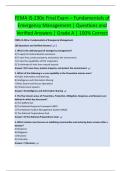 FEMA IS-230e Final Exam &ndash; Fundamentals of  Emergency Management &vert; Questions and  Verified Answers &vert; Grade A &vert; 100&percnt; Correct 