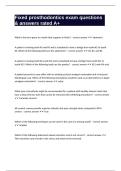 Fixed prosthodontics exam questions & answers rated A&plus;