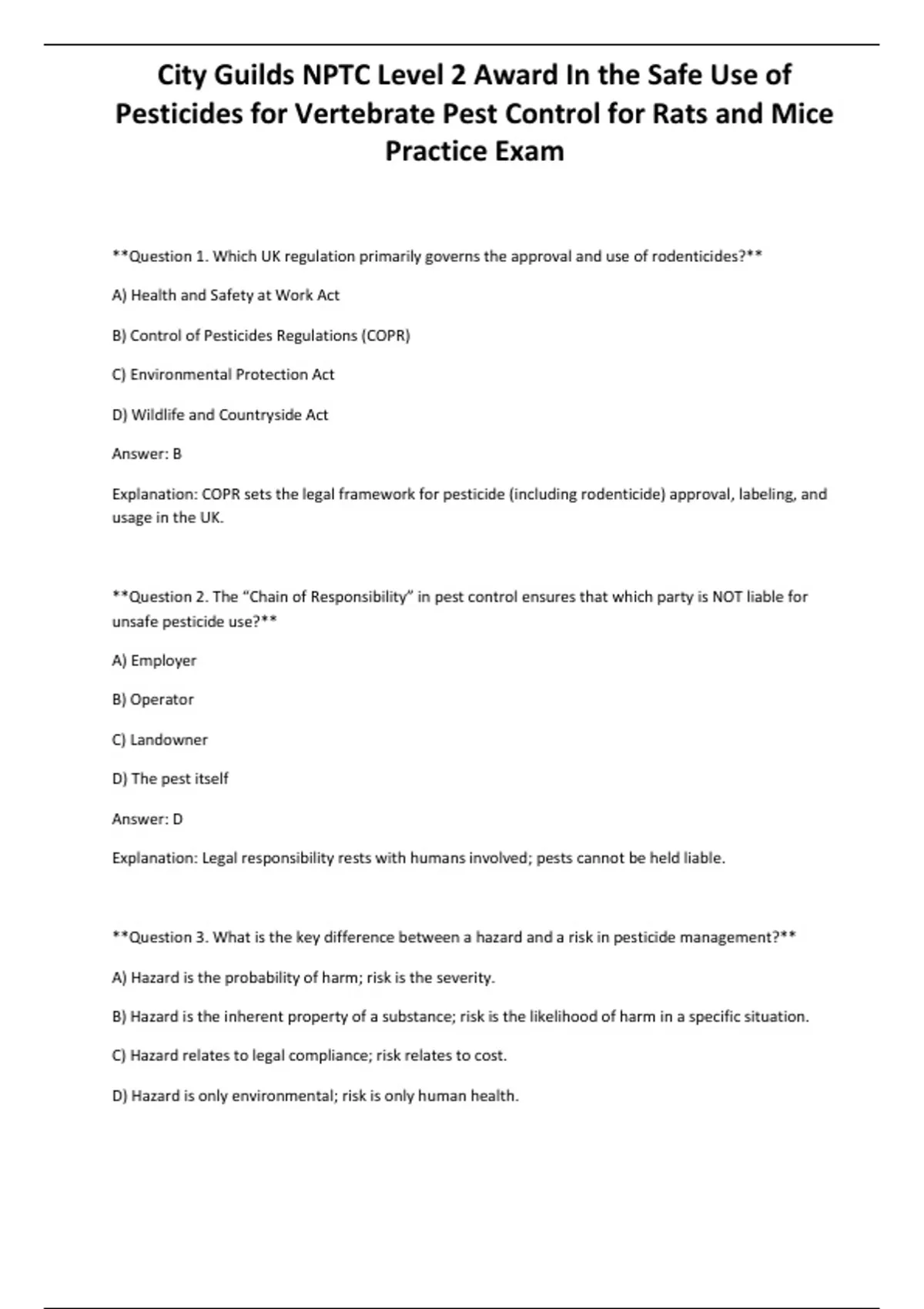 City Guilds NPTC Level 2 Award In the Safe Use of Pesticides for ...