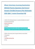 Illinois Veterinary Licensing Examination  &lpar;NAVLE&rpar; Practice Questions And Correct  Answers &lpar;Verified Answers&rpar; Plus Rationales  2026 Q&A &vert; Instant Download Pdf