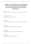 NORMAL ANATOMICAL LANDMARKS DENTAL RADIOGRAPHY 2025&sol;2026 EXAM QUESTIONS AND ANSWERS GRADED A&plus;