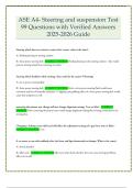 ASE A4- Steering and suspension Test 99 Questions with Verified Answers 2025-2026 Guide