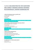 FLORIDA CNA EXAM PRACTICE TEST QUESTIONS AND CORRECT ANSWERS