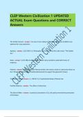 CLEP Western Civilization 1 UPDATED  ACTUAL Exam Questions and CORRECT  Answers