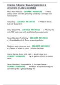 Claims Adjuster Exam Question & Answers &lpar; Latest update&rpar;&period;docx