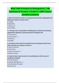 WGU C483 Principles of Management &vert; 100  Questions & Answers &vert; Grade A &vert; 100&percnt; Correct  &lpar;Verified Solutions&rpar; 